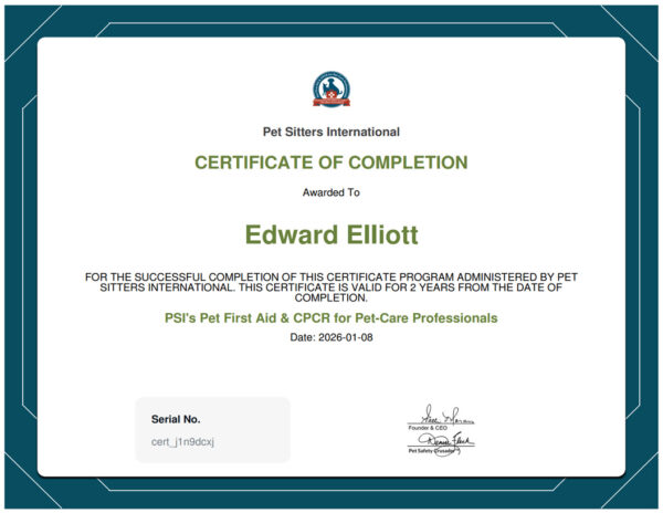 PetPros of Hershey completed the PSI Pet First Aid & CPR Course.