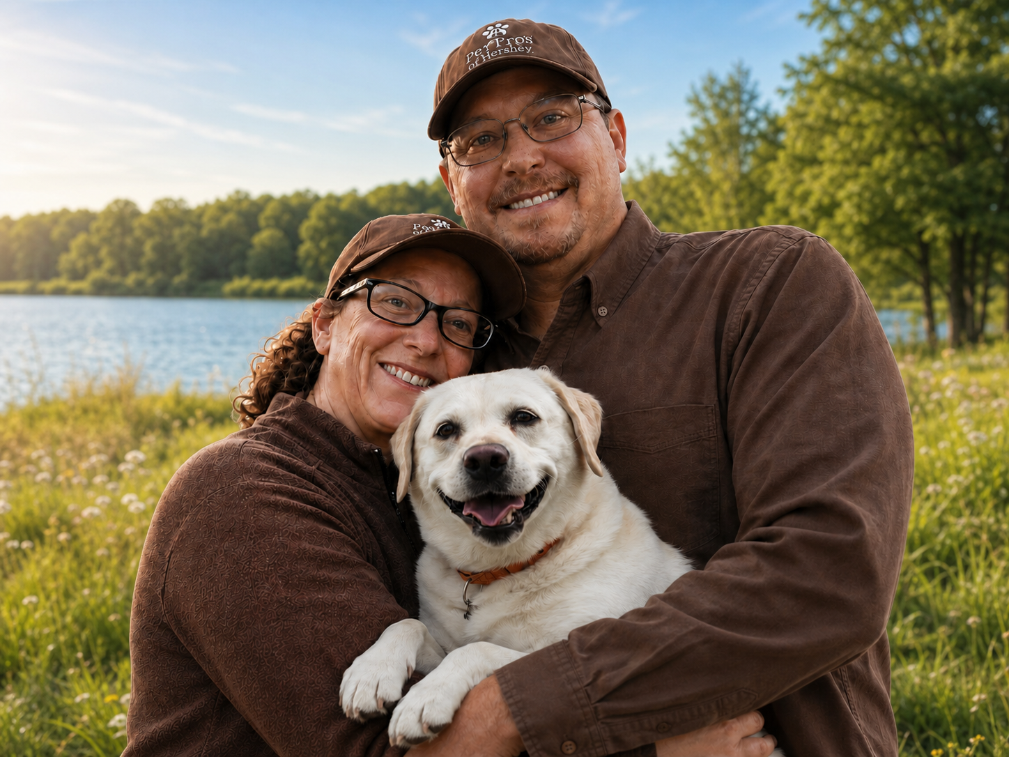 Ed and Diane Elliott of PetPros of Hershey with their dog Stella